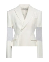Kimhēkim Kimhekim Woman Blazer White Size 4 Nylon, Cotton, Linen, Synthetic Fibers