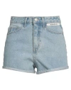 Kimhēkim Kimhekim Woman Denim Shorts Blue Size L Cotton In Blue