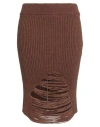 Kimhēkim Kimhekim Woman Midi Skirt Brown Size L Acrylic, Alpaca Wool, Wool In Brown
