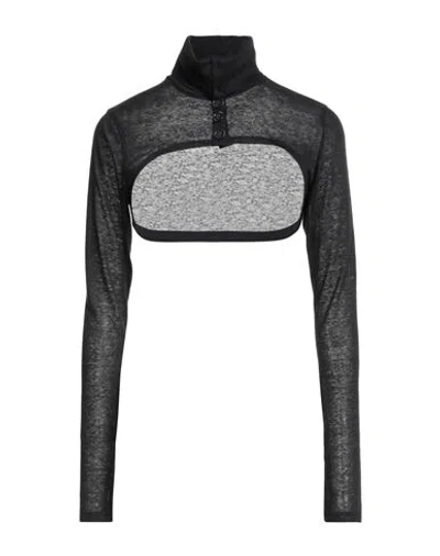 Kimhēkim Kimhekim Woman Shrug Black Size L Linen, Polyester