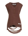 Kimhēkim Kimhekim Woman Sweater Brown Size L Acrylic, Alpaca Wool, Wool In Brown