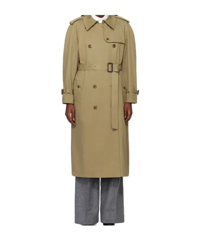 Kimhēkim Lapel Trench Coat In Green