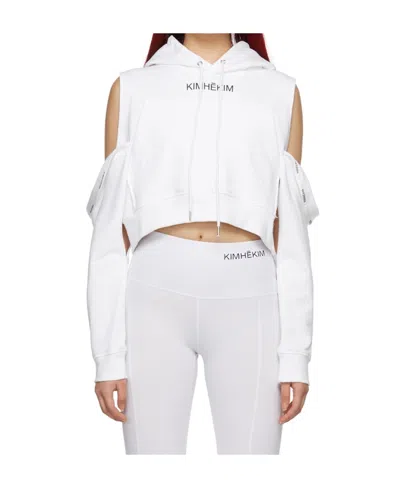 Kimhēkim Logo Hooded Sweater In White