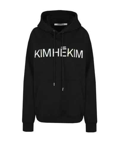 Kimhēkim Logo-print Drawstring Hoodie In Black