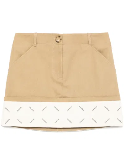 Kimhēkim Logo-printed Mini Skirt In 中性色