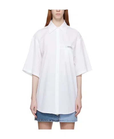 Kimhēkim Logo Square Collar Shirt In White