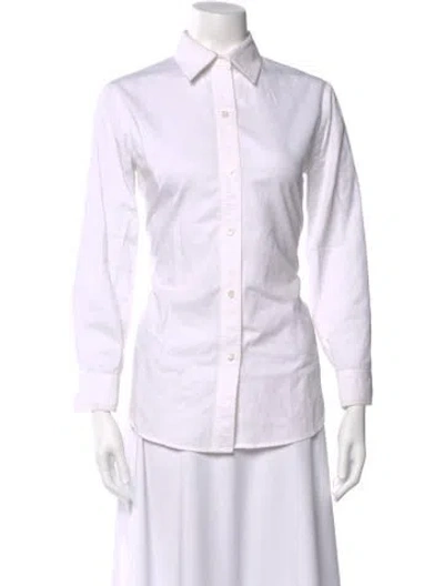 Pre-owned Kimhēkim Long Sleeve Button-up Top In White