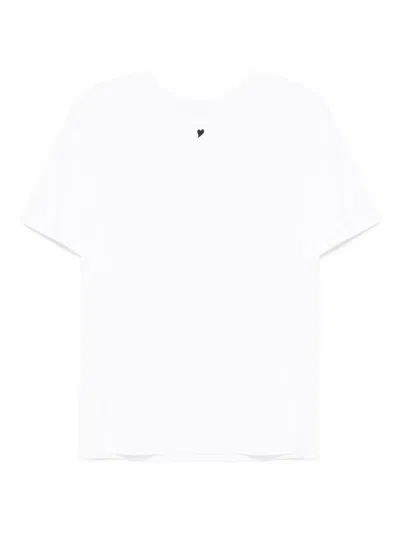 Kimhēkim T-shirt Mit Herzstickerei In White