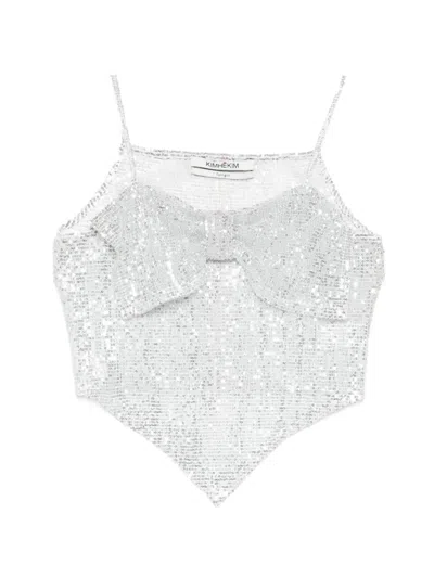 Kimhēkim Monroe Spangle Top In Animal Print