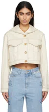 Kimhēkim Sailor-collar Denim Jacket In Ivory