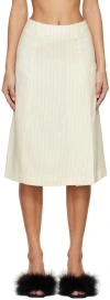 Kimhēkim Off-white Pin Stripe Midi Skirt In Ivory