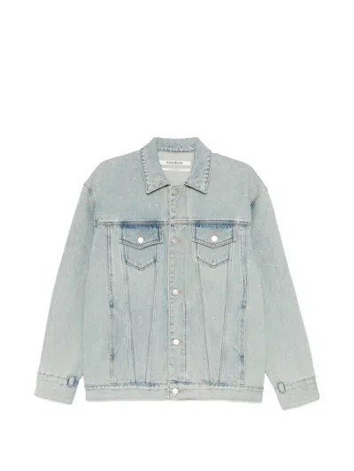 Kimhēkim Pearl Embelished Denim Jacket In Blue