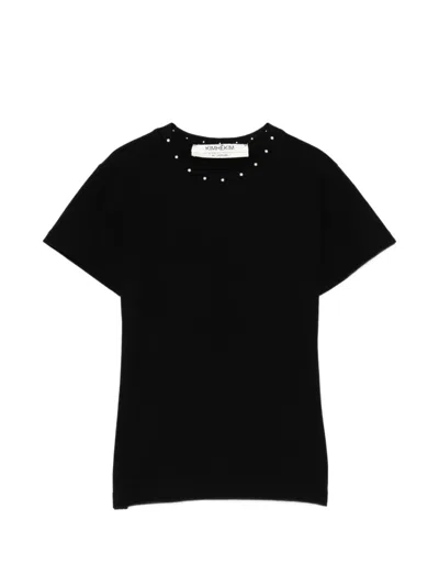 Kimhēkim Pearl Embelished T-shirt In Black