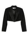 Kimhēkim Pearl-embellished Cropped Jacket In Black
