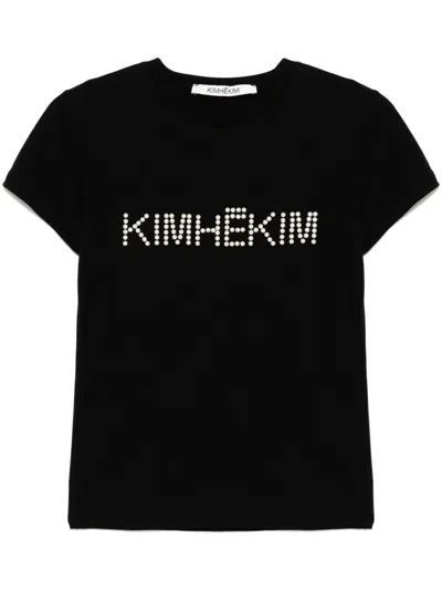 Kimhēkim T-shirt Mit Perlen In Schwarz