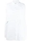 Kimhēkim Rear-tie Cotton Shirt Dress In Weiss