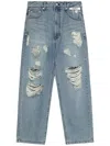 Kimhēkim Ripped Straight Jeans In Blue