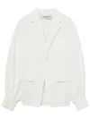Kimhēkim Single-button Gathered-sleeve Jacket In White