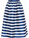 Kimhēkim Striped Flared Skirt In Blue