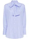 Kimhēkim Striped Pussy-bow Shirt In Blue