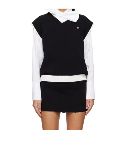 Kimhēkim V-neck Knitted Vest In Black