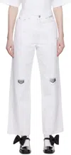 Kimhēkim White Pocket Stamped Jeans In White