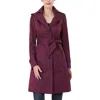 Kimi & Kai Adel Hooded Trench Coat In Burgundy