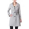 Kimi & Kai Adel Hooded Trench Coat In Gray