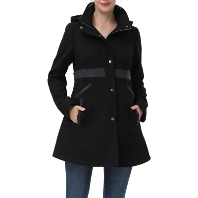 Kimi & Kai Adeline Wool Blend Maternity Coat In Black