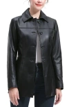 Kimi & Kai Ailany Leather Car Coat In Black