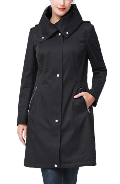 Kimi & Kai Alys Water Resistant Hooded Anorak Coat In Black
