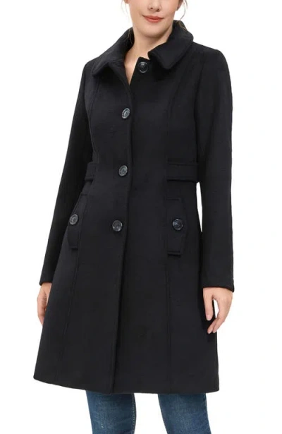 Kimi & Kai Arina Wool Blend Walking Coat In Black