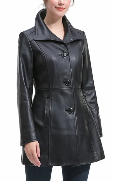 Kimi & Kai Ava Leather Coat In Black