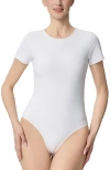 Kimi & Kai Crew Neck Short Sleeve Bodysuit In White