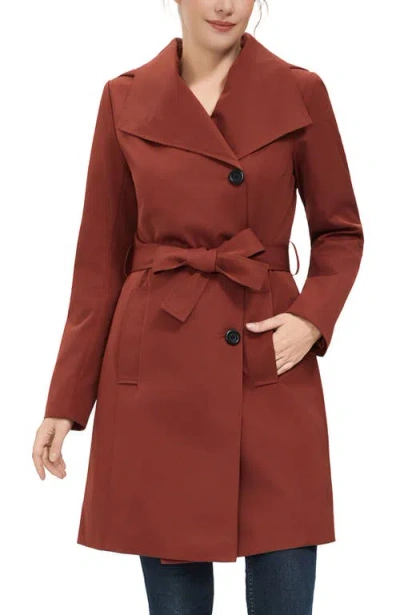 Kimi & Kai Elsa Hooded Trench Coat In Red