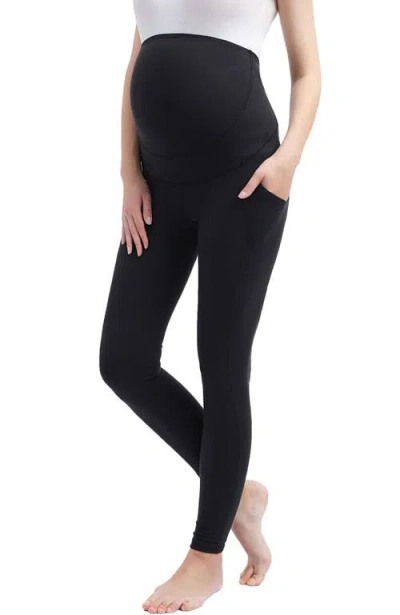 Kimi & Kai Joi Belly & Back Support Pocket Maternity Leggings In Black