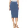 Kimi & Kai Knit Pencil Skirt In Blue