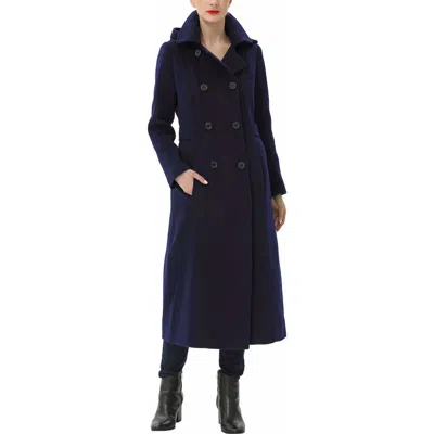 Kimi & Kai Laila Hooded Wool Coat In Blue