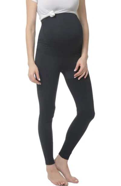 Kimi & Kai Max Belly Support Maternity Leggings In Blue