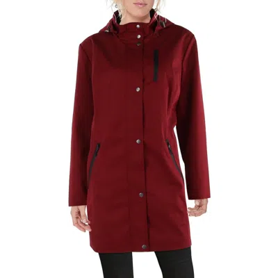 Kimi & Kai Molly Womens Water Resistant Midi Anorak Jacket In Burgundy