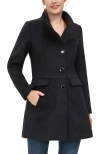 Kimi & Kai Olivia Wool Blend Walking Coat In Black