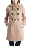 Kimi & Kai Paisley Maternity Duffle Toggle Wool Coat In Brown