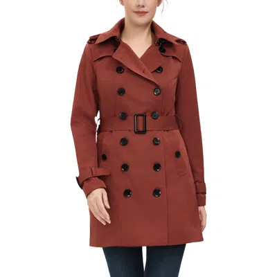 Kimi & Kai Rosie Hooded Trench Coat In Brown