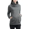 Kimi & Kai Thea Gathered Maternity Sweatshirt In Gray
