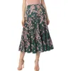 Kimi & Kai Tiered Midi Skirt In Green