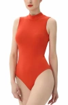 Kimi & Kai Turtleneck Sleeveless Bodysuit In Red