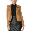 Kimi & Kai Willa Faux Suede Moto Jacket In Brown