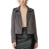 Kimi & Kai Willa Faux Suede Moto Jacket In Gray