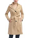 Kimi & Kai Adel Hooded Trench Coat In Nude