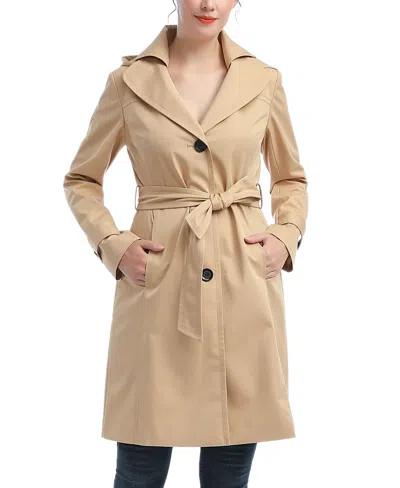 Kimi & Kai Women's Adel Water-resistant Hooded Trench Coat In Tan